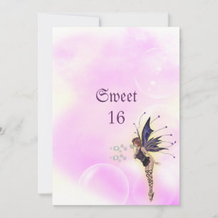 Invitación Bubble Fairy Fantasy Sweet 16 Cumpleaños