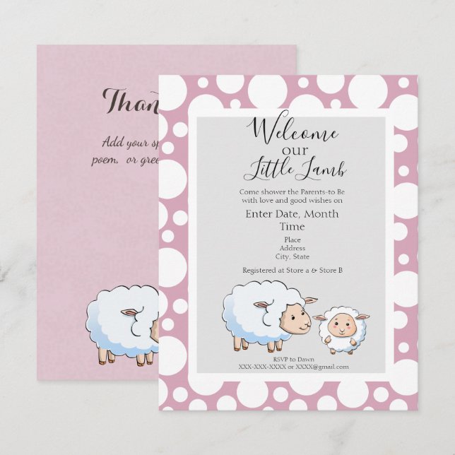 Invitación Bubble Pink, Gray Baby Girl Suministros De Ducha (Anverso / Reverso)