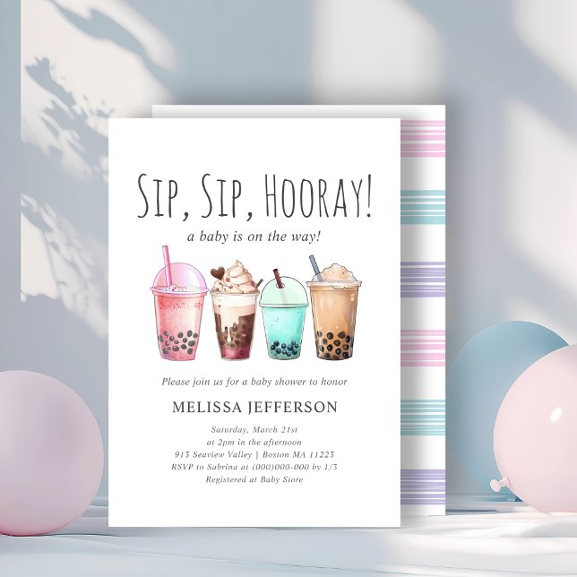 Invitación Bubble Tea Boba Baby Shower (Subido por el creador)