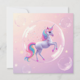 Invitación Bubble Unicorn