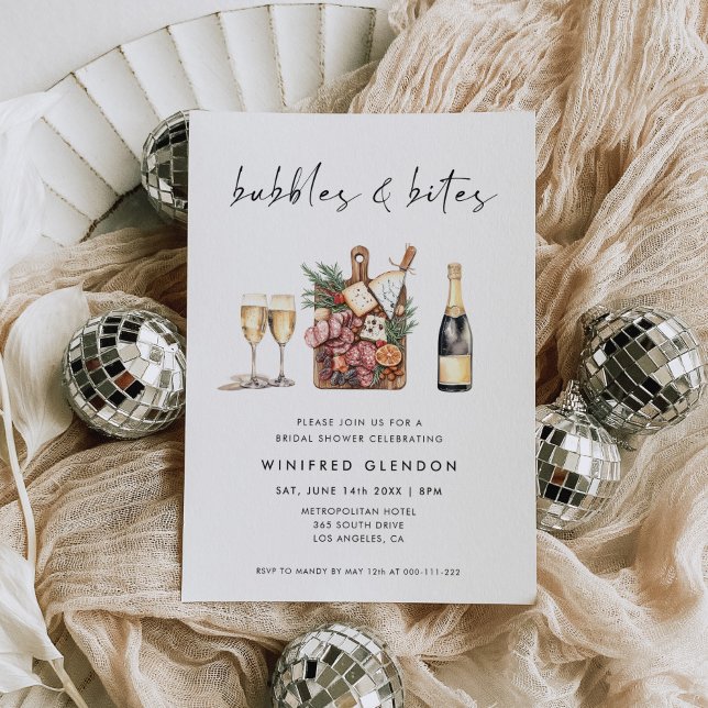 Invitación Bubbles and Bites Bridal Shower (Subido por el creador)