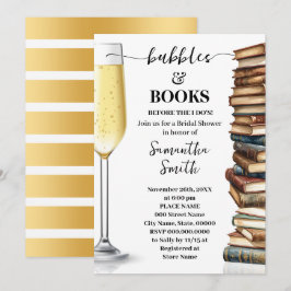 Invitación Bubbles & Books Before I Do Bridal Shower