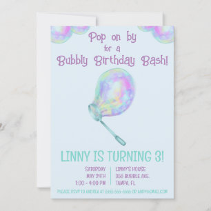 Invitación Bubbly Birthday Bash Birthday Party