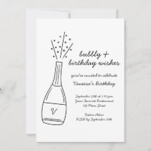 Bubbly Birthday Wike Popping Champagne Bottle