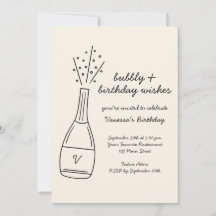 Bubbly Birthday Wike Popping Champagne Bottle