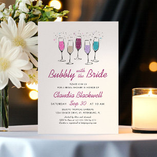 Invitación Bubbly Brie Champagne Bridal Shower