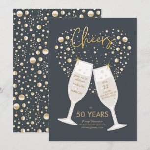 Invitación Bubbly Cheys Fiesta de aniversario de Boda de Cham