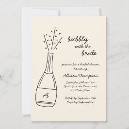Invitación Bubbly Popping Champagne Bottle Bridal Shower