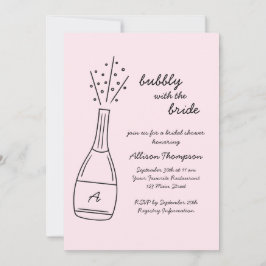 Invitación Bubbly Popping Champagne Bottle Bridal Shower
