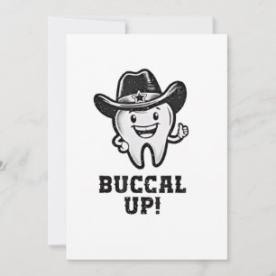 Invitación Buccal Up Dental Dentist Cowboy Teys Funny