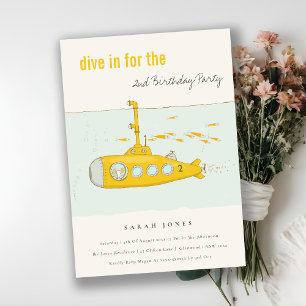 Invitación Bucear En El Submarino Amarillo De Cualquier Edad 