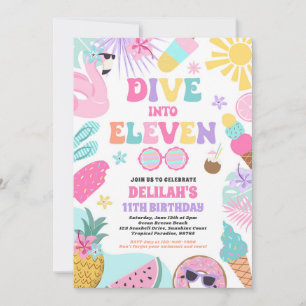 Invitación Bucear en Eleven Tropical Beach 11 cumpleaños