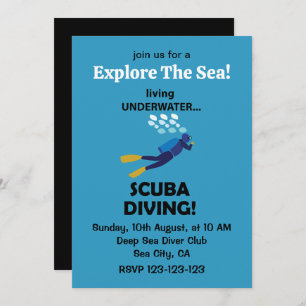 Invitación Buceo Scuba Vida Subacuática Buceo