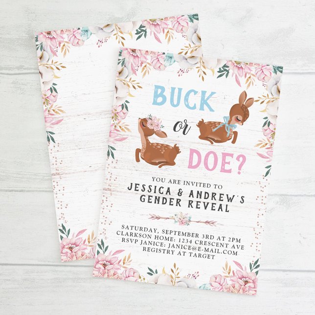 Invitación ¿Buck o Doe? Revelación de Baby Shower (Subido por el creador)
