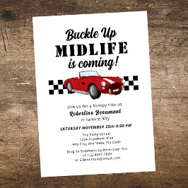 Invitación Buckle Up Funny Midlife Car 50 cumpleaños