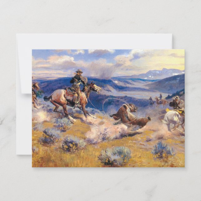 Invitación Bucles de Charles M. Russell y caballos Swift (191 (Anverso)