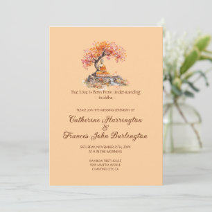 Invitación Buda Bajo Un Árbol Ceremonia de Boda Budista 