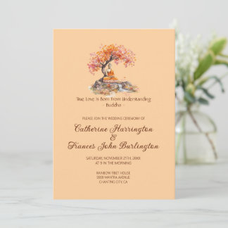 Invitación Buda Bajo Un Árbol Ceremonia de Boda Budista 