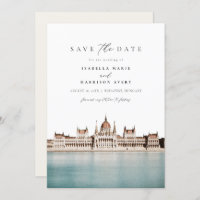 BUDAPEST, HUNGRÍA Skyline Save the Date Invitation