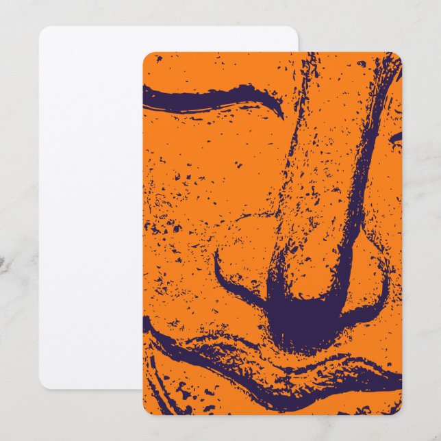 Invitación Buddha Face Zen Harmony Buddhahood Naranja (Anverso / Reverso)