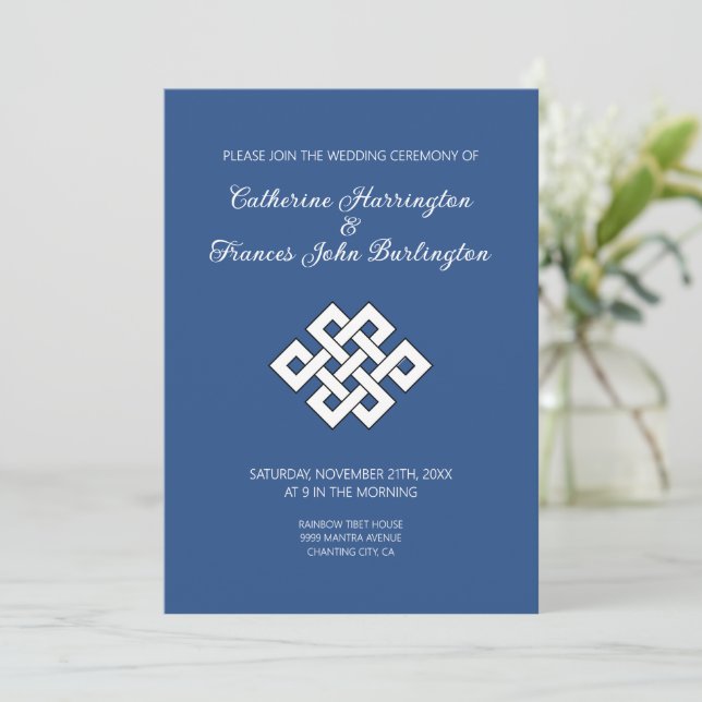 Invitación Buddhism Endless Knot Buddhist Wedding Ceremony  (Anverso de pie)