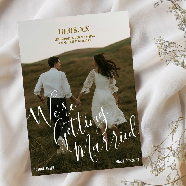 Invitación Budget Modern typography photo wedding  (Subido por el creador)