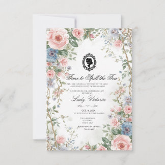 Invitación Budget Purple Florals Bridgerton Birthday Party