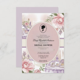 Invitación Budget Purple Florals Bridgerton Bridal Shower