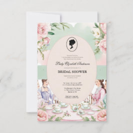 Invitación Budget Purple Florals Bridgerton Bridal Shower