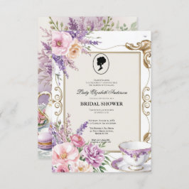 Invitación Budget Purple Florals Bridgerton Bridal Shower