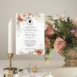 Invitación Budget Purple Florals Bridgerton Bridal Shower