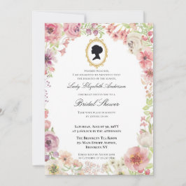 Invitación Budget Purple Florals Bridgerton Bridal Shower