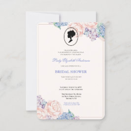 Invitación Budget Purple Florals Bridgerton Bridal Shower