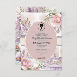 Invitación Budget Purple Florals Bridgerton Bridal Shower