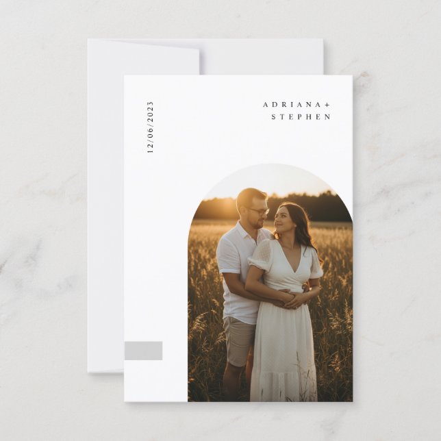 Invitación Budget Simple Elegant Minimalist Photo Wedding (Anverso)