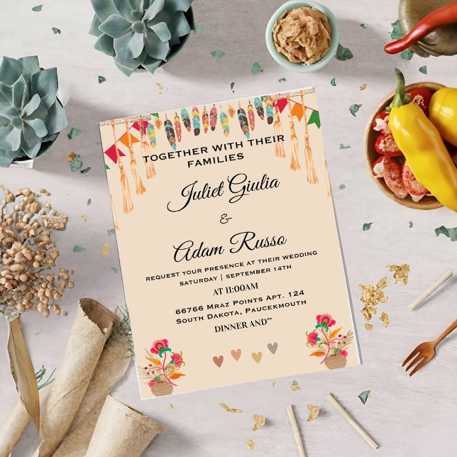Invitación Buen boda mexicano elegante y rústico (Subido por el creador)