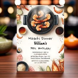 Invitación Buen Chef Bbq Sushi Japonés Hibachi 50 cumpleaños