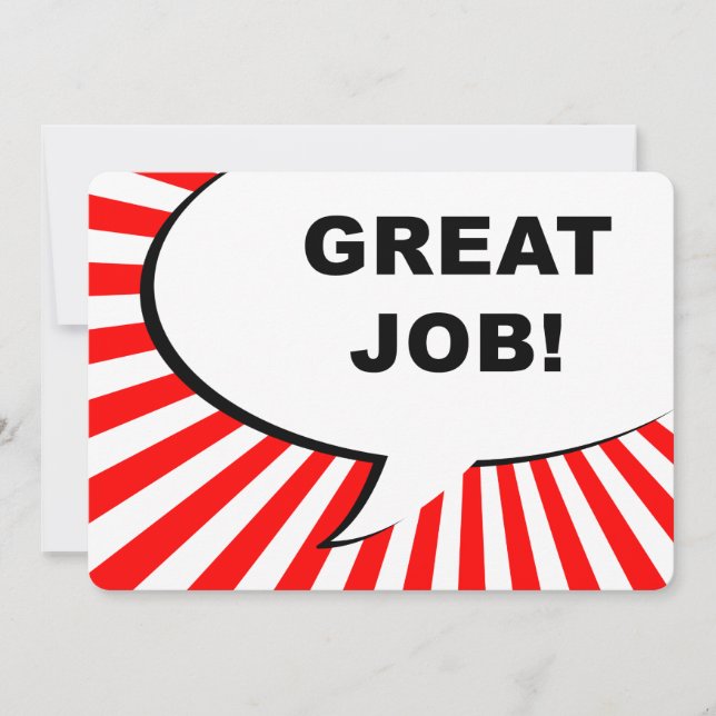 Invitación ¡Buen trabajo! burbuja cómica (Anverso)