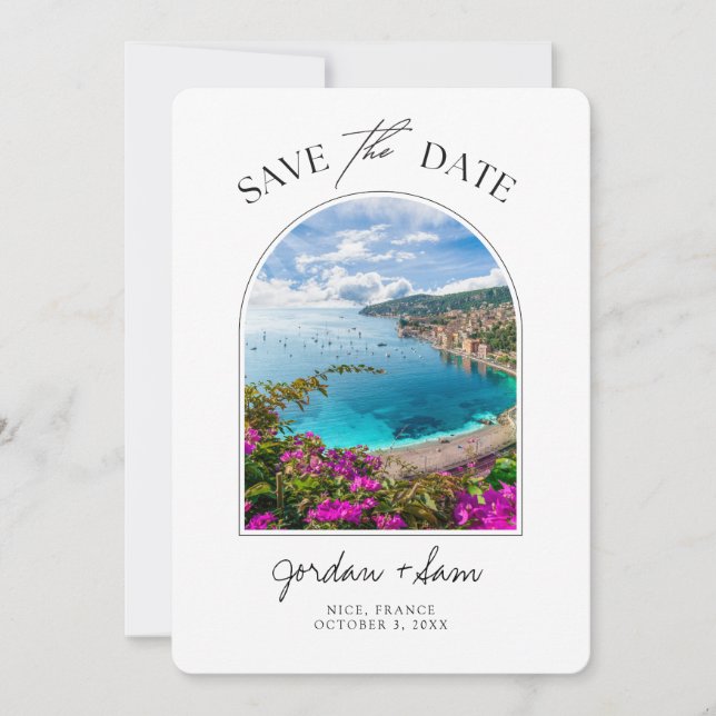 Invitación Buena boda francesa salva la fecha (Anverso)