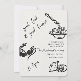 Invitación Buena Comida y Buenos Momentos Día de Acción de Gr