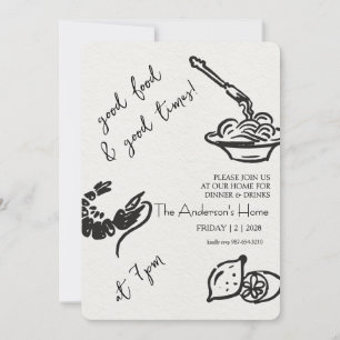 Invitación Buena Comida y Buenos Momentos Día de Acción de Gr