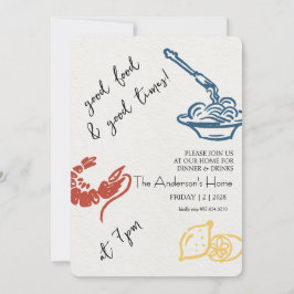 Invitación Buena Comida y Buenos Momentos Día de Acción de Gr