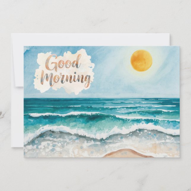 Invitación Buena Mañana Vida de Playa (Anverso)