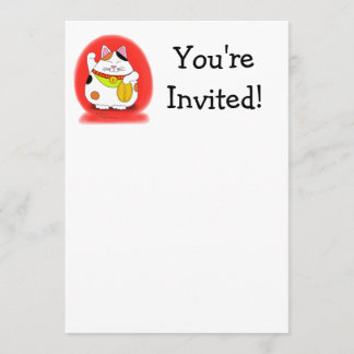 Invitación Buena suerte Maneki Neko