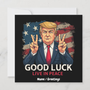 Invitación Buena Suerte Vivir En Paz Gracioso Regalo De Cita 