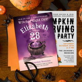 Invitación Buenas brujas Noche Fuera Moda Potion Cauldron Fie