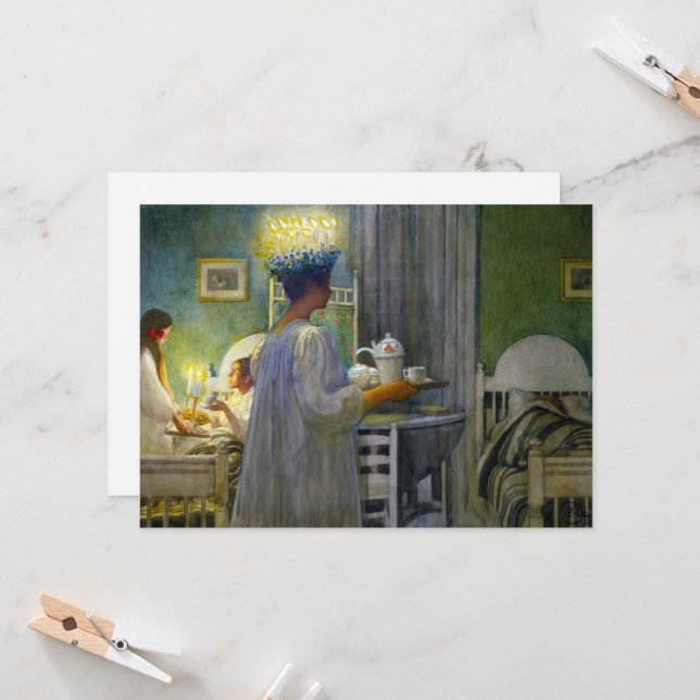 Invitación Buenos días navidades, la fiesta de Santa Lucy (Anverso/Reverso In Situ)