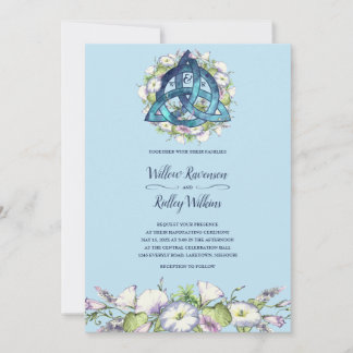 Invitación Buenos días Triquetra azul celta Ayuno