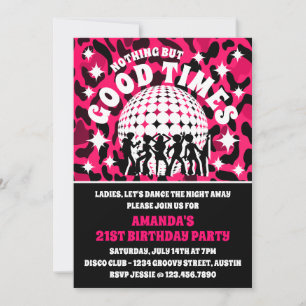 Invitación Buenos Tiempos Cumpleaños con Estampado de Leopard