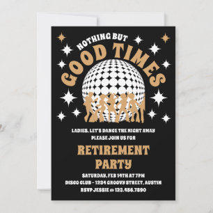 Invitación Buenos tiempos Groovy Fiesta de Jubilación de Oro